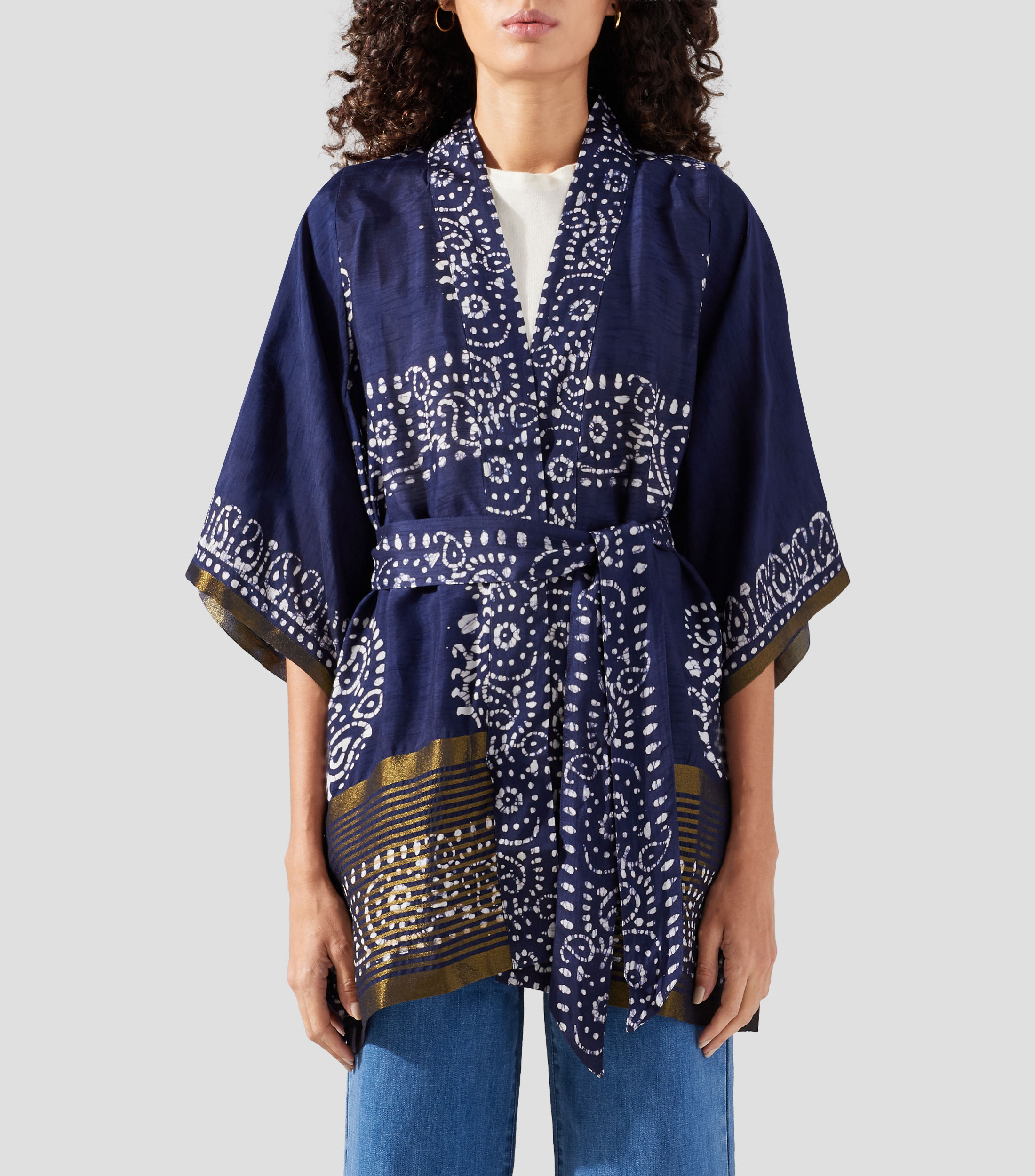 Kimono corto tres cuartos Mujer